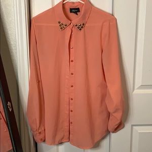 Coral button up